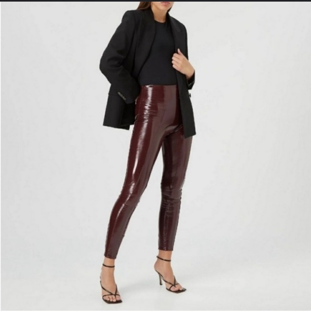 Women’s Spanx Faux Patent Leather Leggings Ruby‎ Suse Petite Small NEw with Tags
